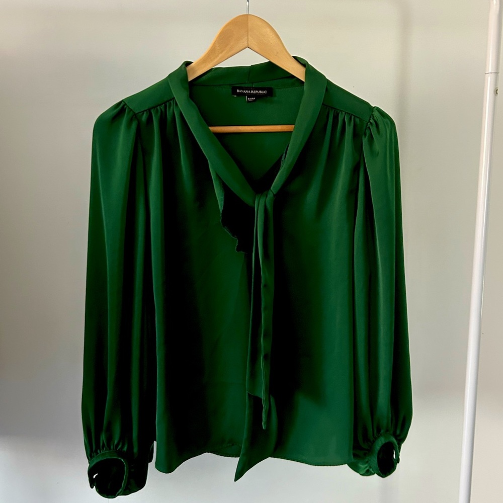 Dark green blouse from Banana Republic